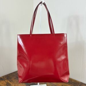 Prada Red Patent Leather Tote Bag